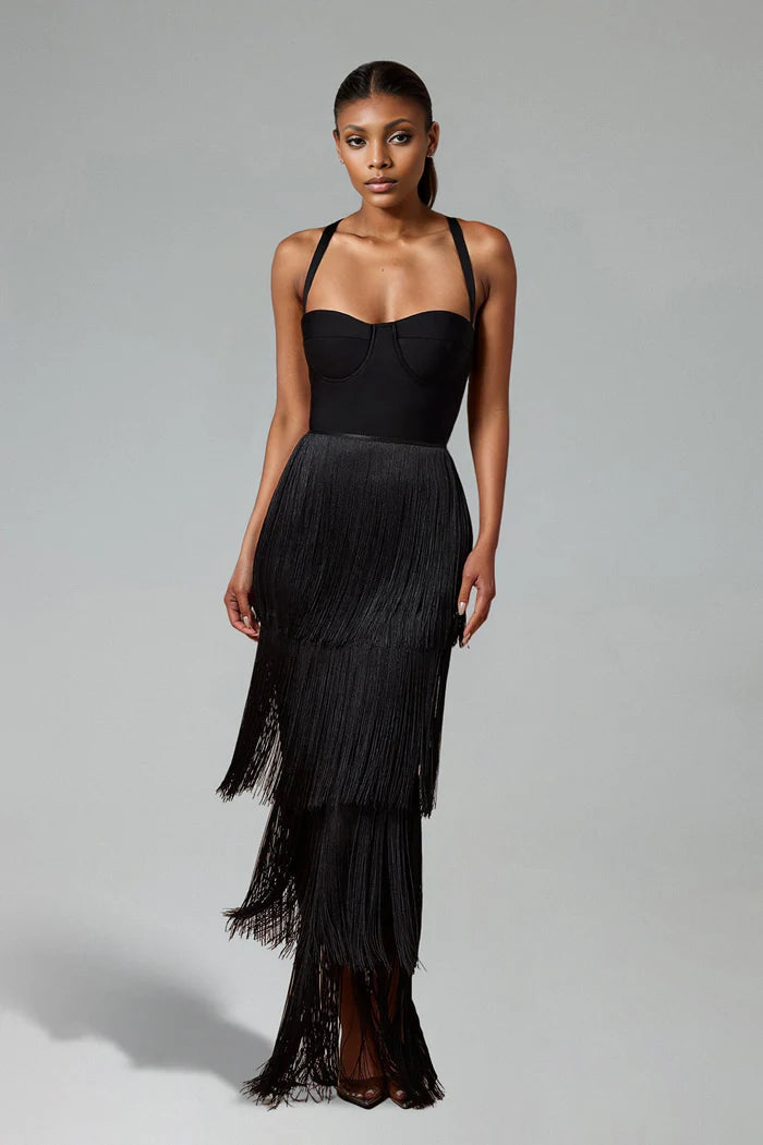 Dress with fringes