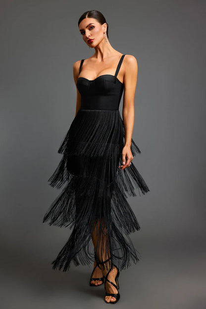 Dress with fringes