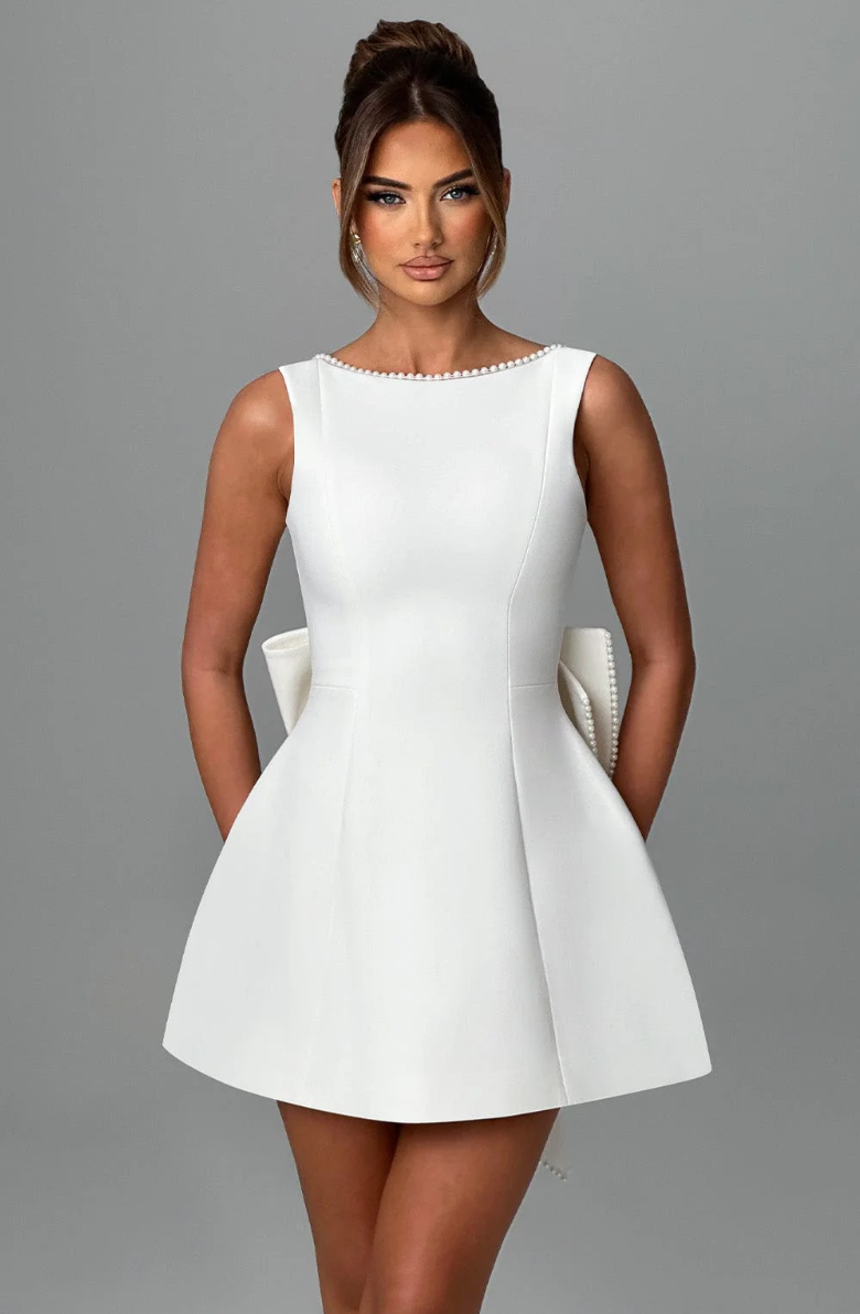 Flake white dress