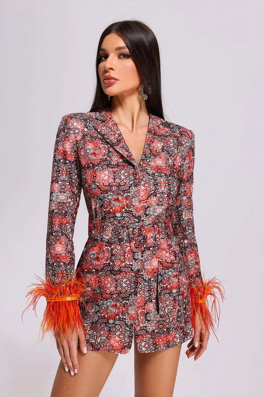 Feather Blazer Dress